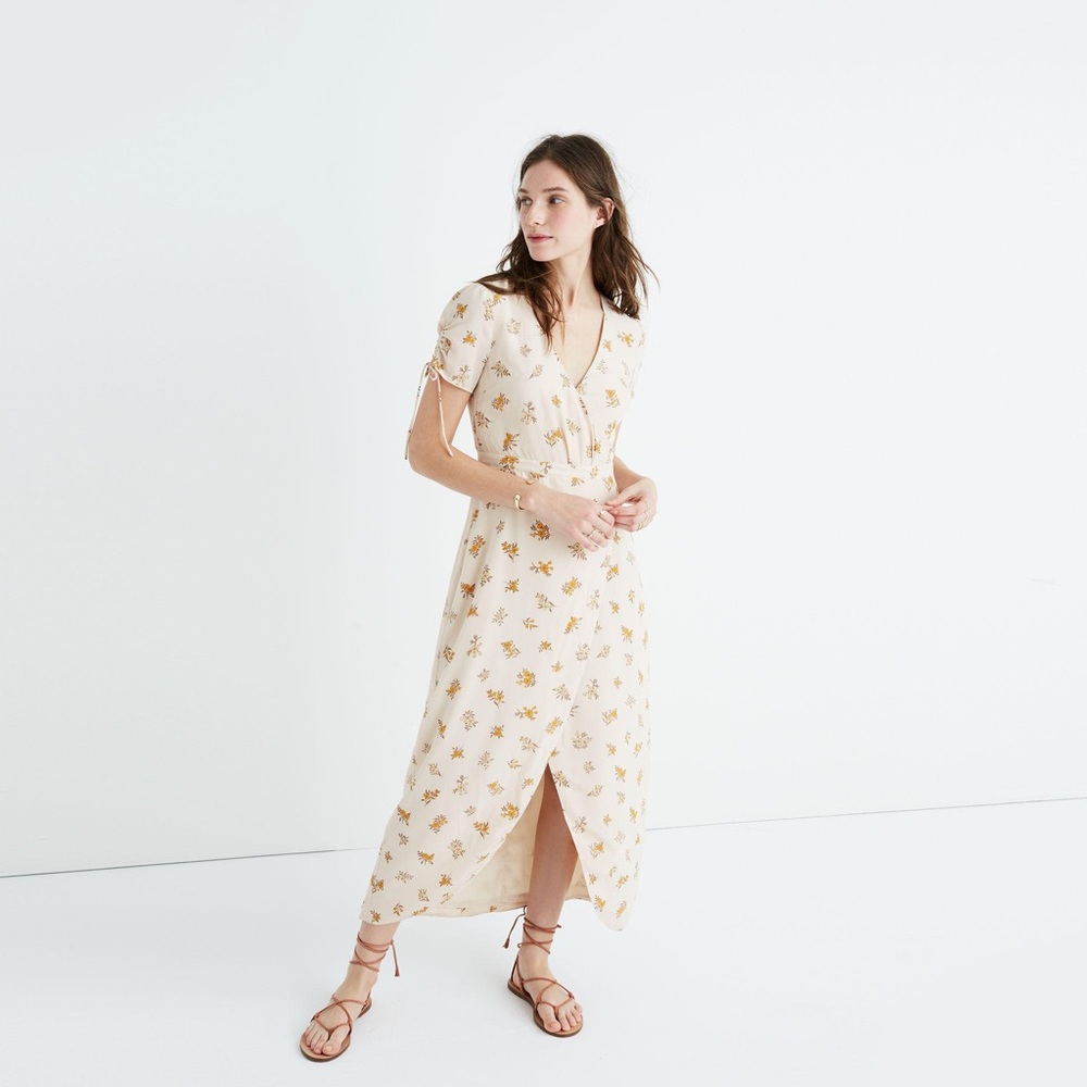 NWT Madewell Silk Wrap Maxi Dress in Field Bouquet